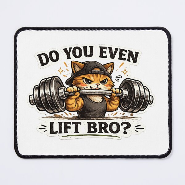 Item preview, Gym Cat - Do you even lift bro? designed and sold by AllThePixels.
