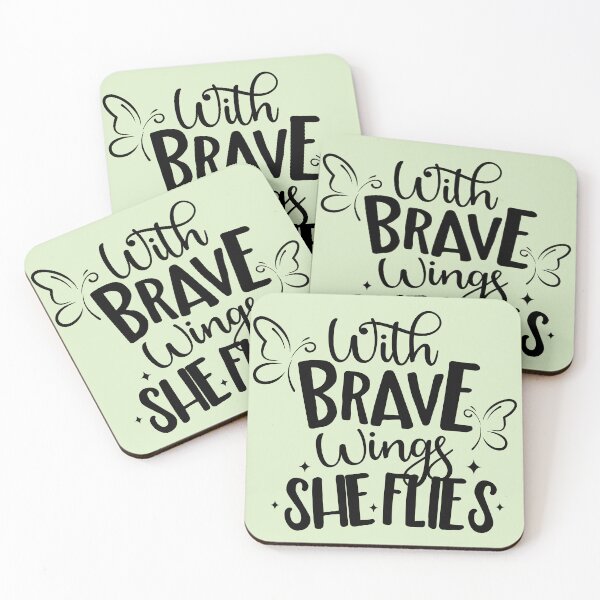 Item preview, With Brave Wings She Flies Quote designed and sold by VibeShift Studio.