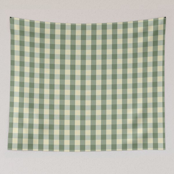 Item preview, Sage Green Gingham Cottagecore Vintage Check Autumn Print designed and sold by DColourMuse.