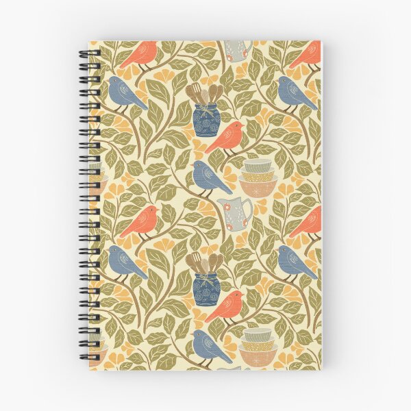 Item preview, Cottagecore Birds Folk Art Autumn Kitchen Print designed and sold by DColourMuse.
