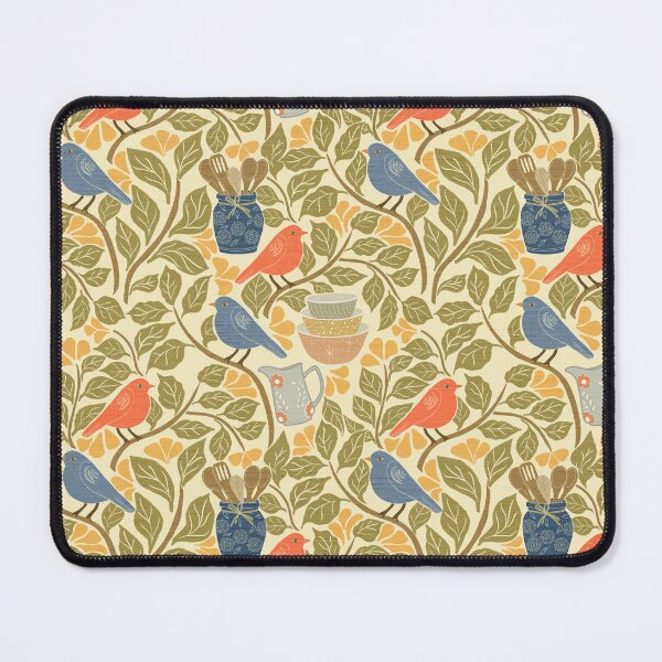 Item preview, Cottagecore Birds Folk Art Autumn Kitchen Print designed and sold by DColourMuse.