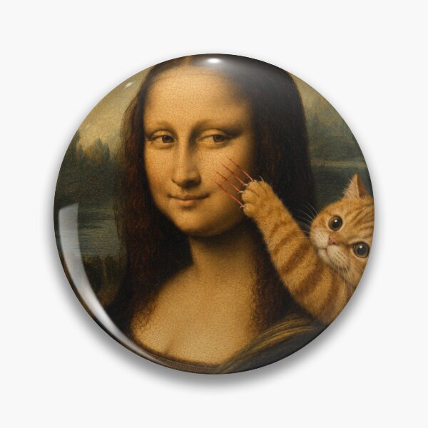 Item preview, Cute Chonky Orange Playful Cat Mona Lisa Painting Masterpiece Dreamscape designed and sold by Mindworx21.