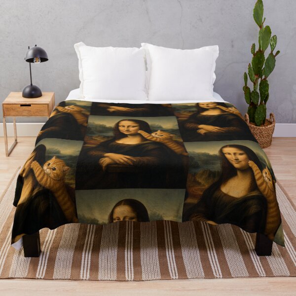 Item preview, Cute Chonky Orange Playful Cat Mona Lisa Painting Masterpiece Dreamscape designed and sold by Mindworx21.