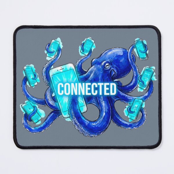 Item preview, Connected - Funny Octopus with Smartphones Watercolor Art designed and sold by SoulPT.