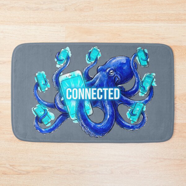 Item preview, Connected - Funny Octopus with Smartphones Watercolor Art designed and sold by SoulPT.