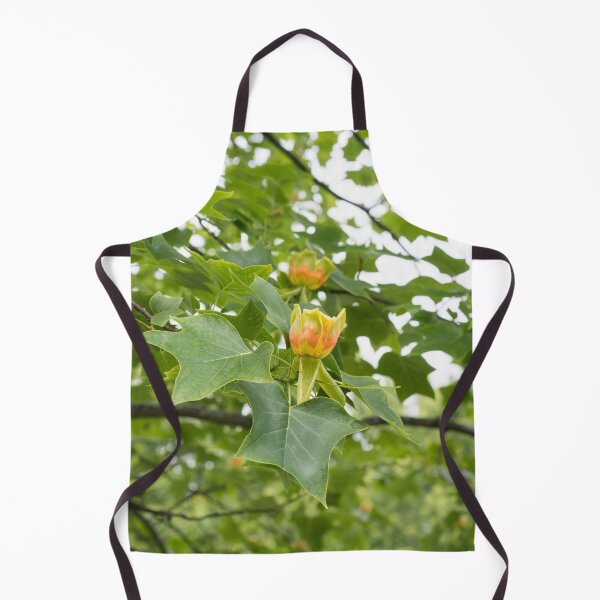 Item preview, Distinct Yellow Orange Tulip Tree Blooms in Lush Green Canopy designed and sold by Georgia Mizuleva.