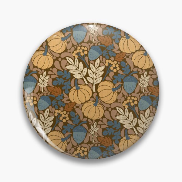 Item preview, Dark Mocha Pumpkin Acorn Cottagecore Autumn Folk art designed and sold by DColourMuse.