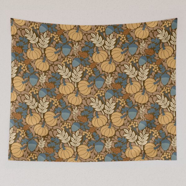 Item preview, Dark Mocha Pumpkin Acorn Cottagecore Autumn Folk art designed and sold by DColourMuse.