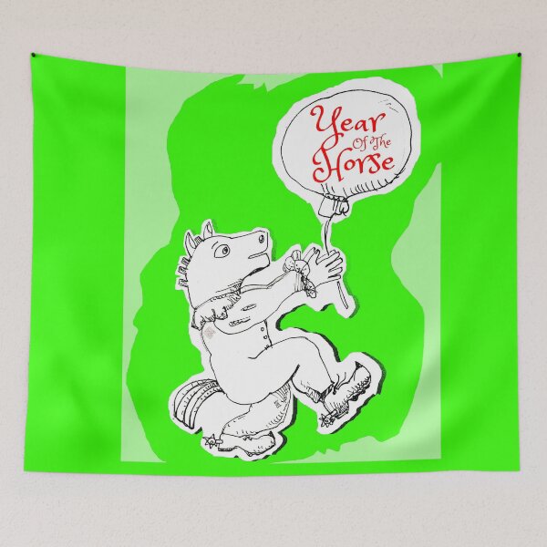 Item preview, Year Of The Horse (Drawing by ACCI) Greeting Balloon designed and sold by VanyssaGraphics.