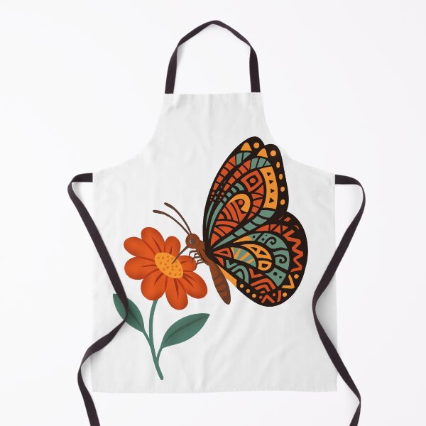 Item preview, Boho Tribal Butterfly on Flower | Folk Art Nature Illustration designed and sold by ZanyPaintbrush.
