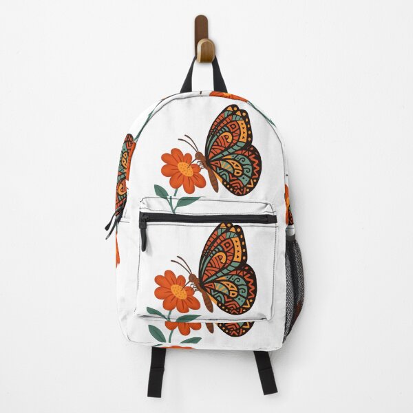 Item preview, Boho Tribal Butterfly on Flower | Folk Art Nature Illustration designed and sold by ZanyPaintbrush.