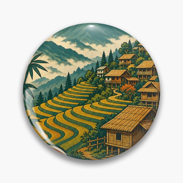 Item preview, Sapa Vietnam Travel Souvenir - Retro Illustration designed and sold by VisualArtsOasis.