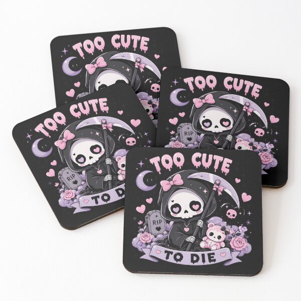 Item preview, Too Cute to Die Pastel Goth Reaper Shirt | Cute Skeleton Aesthetic Hoodie | Kawaii Dark Streetwear designed and sold by JMP-Designs EU.