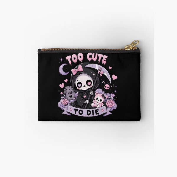 Item preview, Too Cute to Die Pastel Goth Reaper Shirt | Cute Skeleton Aesthetic Hoodie | Kawaii Dark Streetwear designed and sold by JMP-Designs EU.