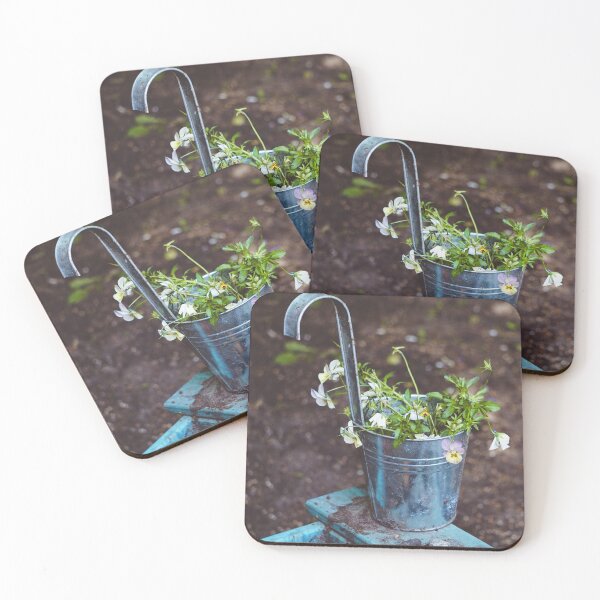 Item preview, Spring Flowers in a Galvanized Planter | Rustic Garden Photography designed and sold by pigeonlovrs.