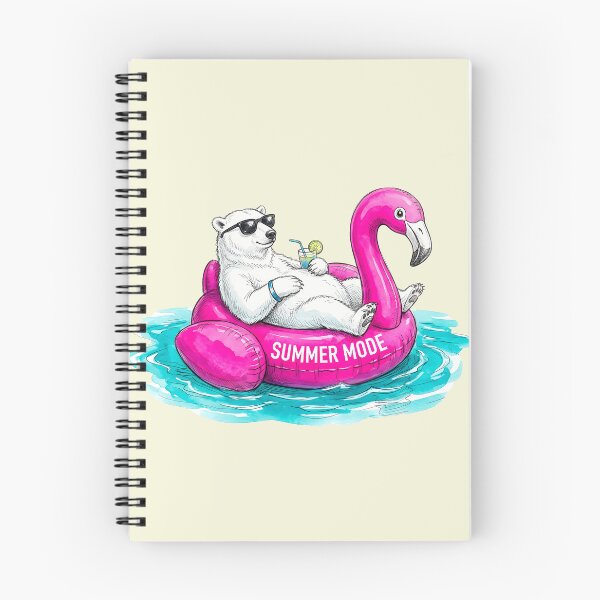 Item preview, Summer Mode - Chill Polar Bear on Flamingo Float Watercolor Art designed and sold by SoulPT.