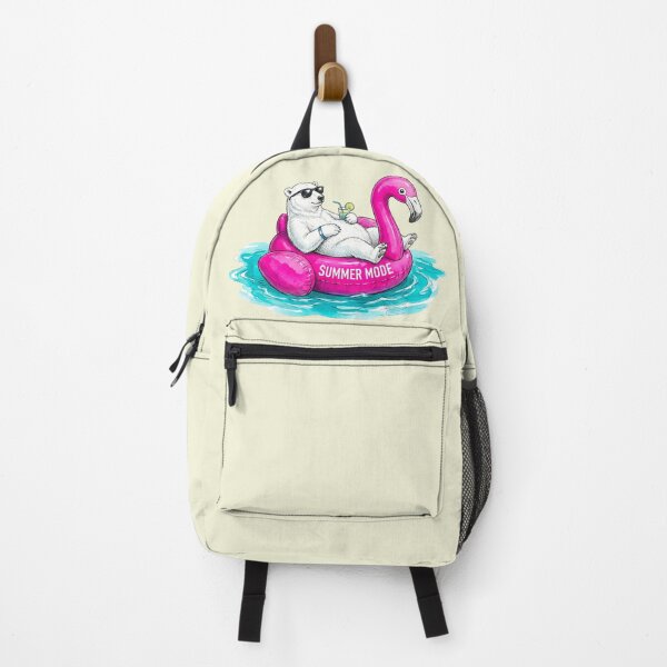 Item preview, Summer Mode - Chill Polar Bear on Flamingo Float Watercolor Art designed and sold by SoulPT.