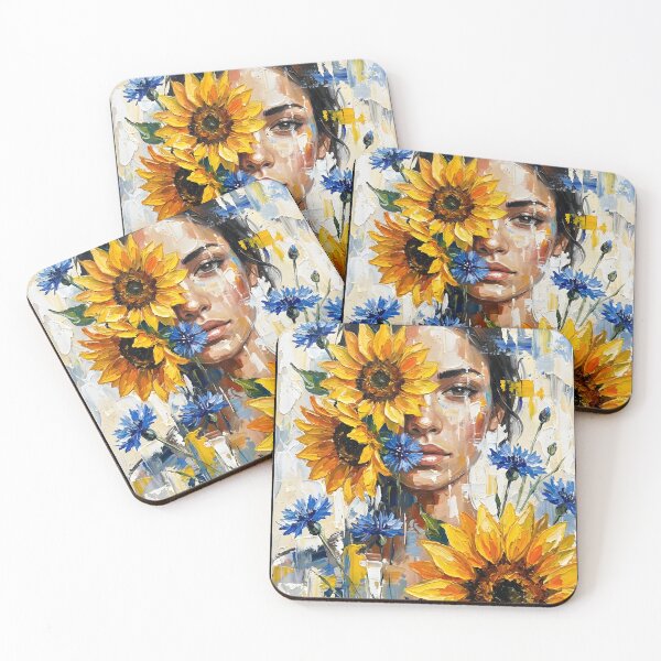 Item preview,  beautiful abstract women with sun flower designed and sold by stikrusak.