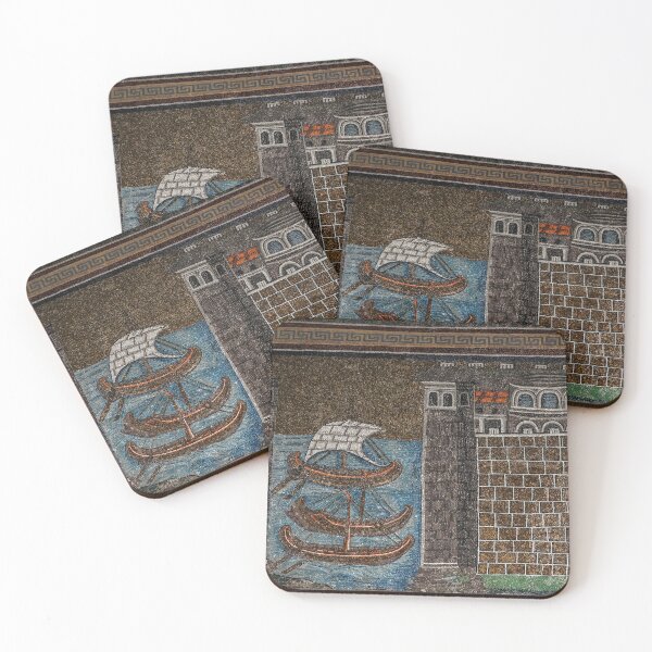 Item preview, Sailing ships between lighthouses at Ancient Roman seaport designed and sold by TerryKerrImages.