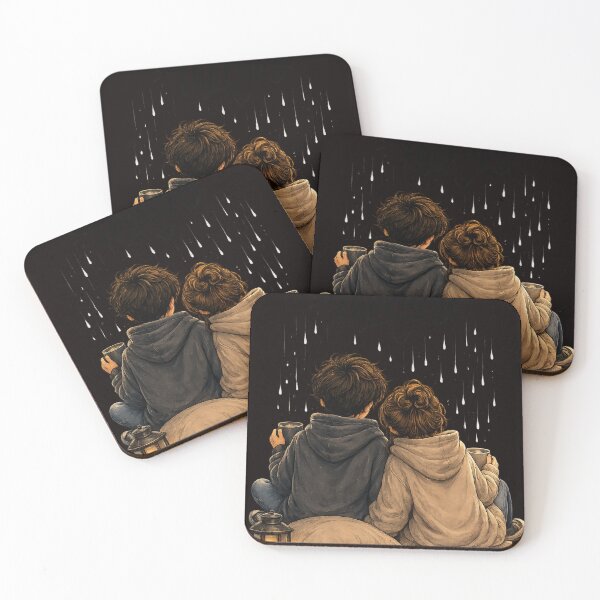 Item preview, Korean Anime Couple Rain | Romantic Aesthetic Graphic Design designed and sold by VasiArtLab.