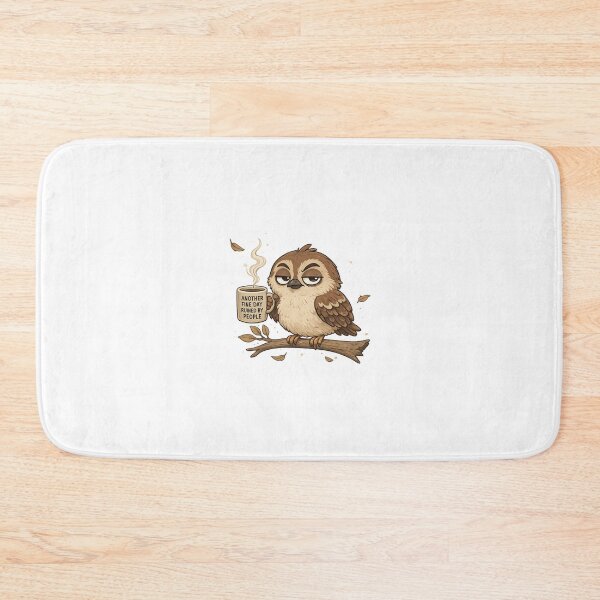 Item preview, Sarcastic Owl Coffee T‑Shirt – “Another Fine Day Ruined by People” designed and sold by EdgeSphere.