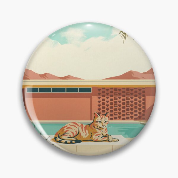 Item preview, Palm Springs Modern Cat Poster – Mid Century Modern Desert House Retro Travel Wall Art designed and sold by Tamas Das.