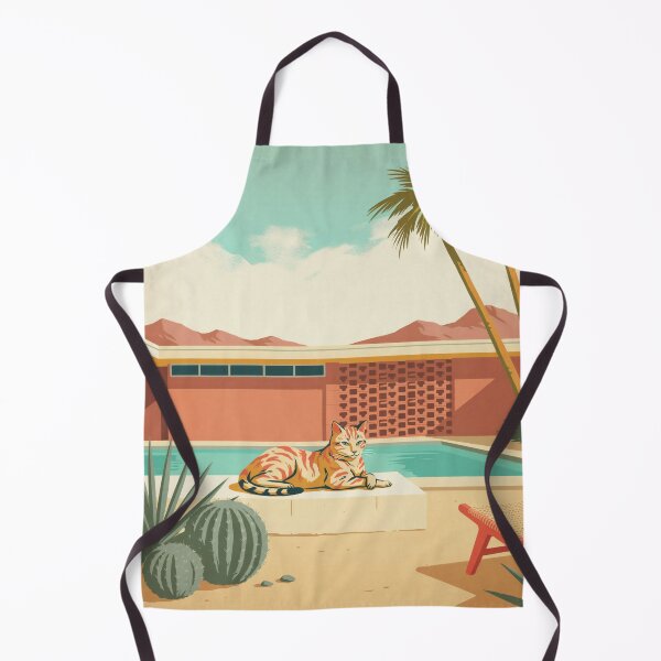 Item preview, Palm Springs Modern Cat Poster – Mid Century Modern Desert House Retro Travel Wall Art designed and sold by Tamas Das.