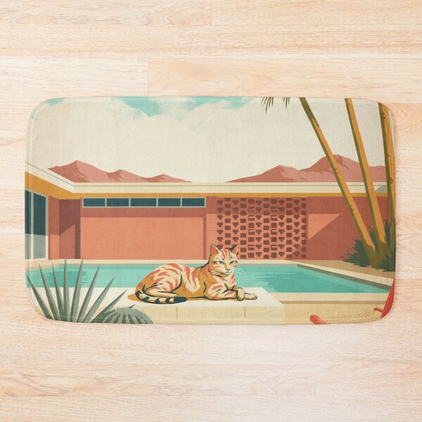 Item preview, Palm Springs Modern Cat Poster – Mid Century Modern Desert House Retro Travel Wall Art designed and sold by Tamas Das.