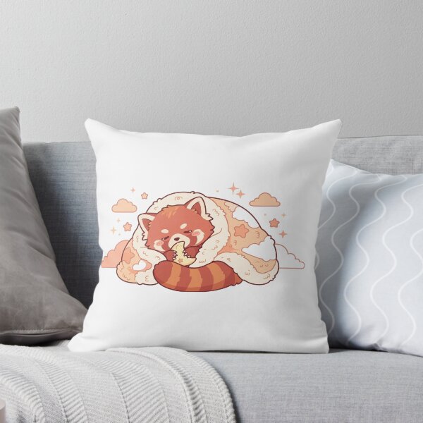 Artikelvorschau, Schlafender Roter Panda Mondkissen Kawaii entworfen und verkauft von KawaiiMoonStudio.