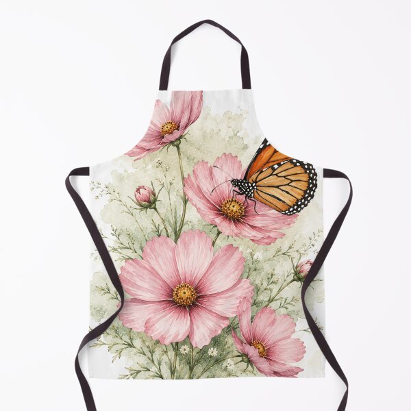 Item preview, Monarch Butterfly on Cosmos Flowers — Watercolor Nature Art designed and sold by DreamelleStudio.