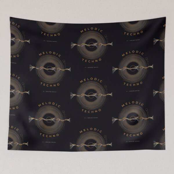 Item preview, Melodic Techno Golden Vinyl Wave | Minimal Electronic Music Art designed and sold by PatsiRose.