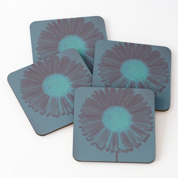 Item preview, Graphic Sunflower on Dark Teal Background designed and sold by LumiLabParis.