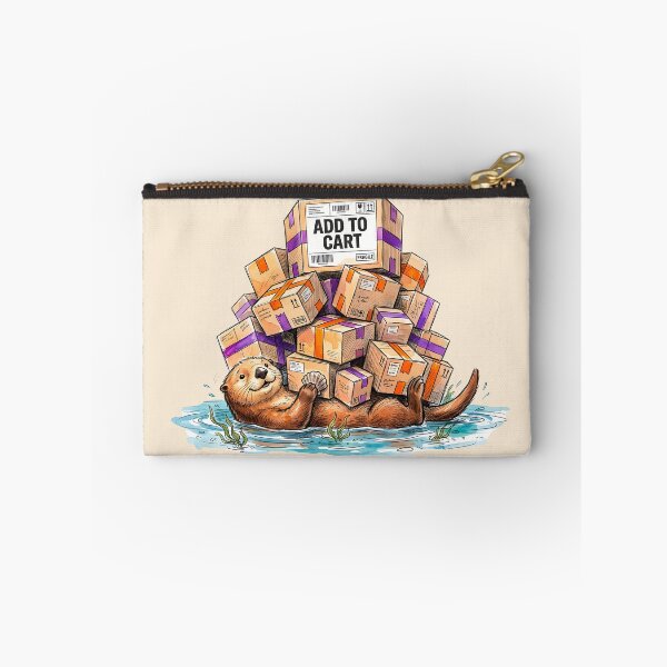 Item preview, Add to Cart - Funny Sea Otter Online Shopping Watercolor Art designed and sold by SoulPT.