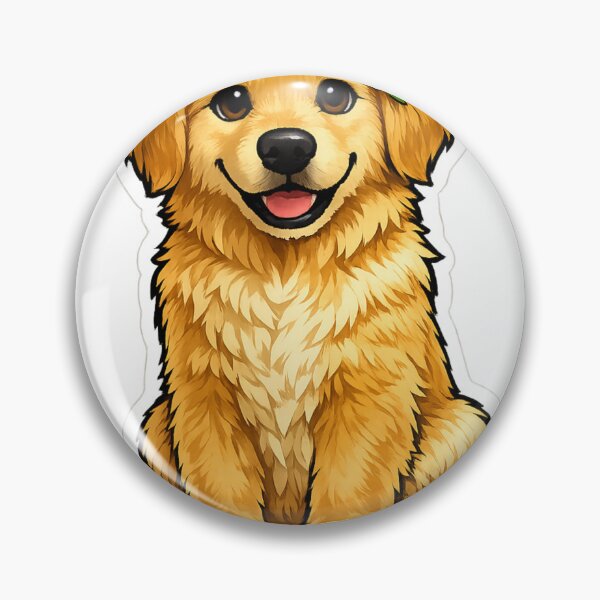 Item preview, Golden Retriever with Daisy Sticker | Cute Golden Retriever Dog Floral Art designed and sold by Skedart.