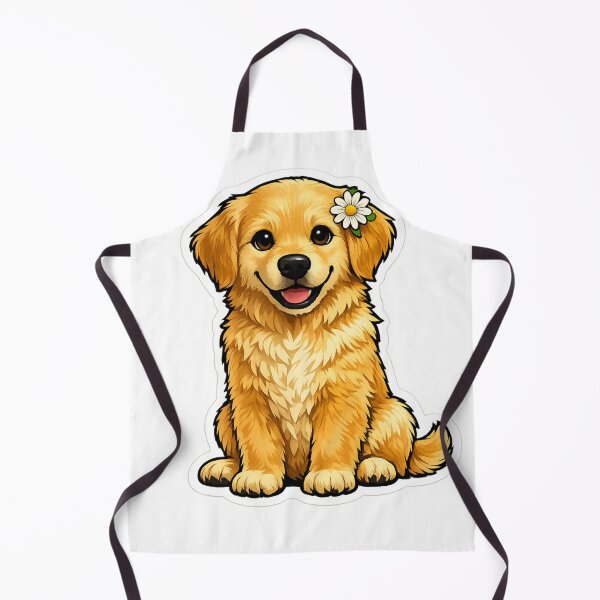 Item preview, Golden Retriever with Daisy Sticker | Cute Golden Retriever Dog Floral Art designed and sold by Skedart.