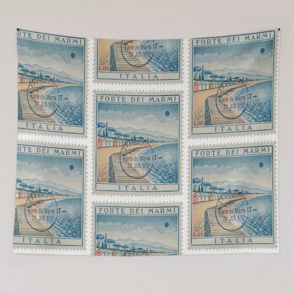 Item preview, Forte dei Marmi Tuscany Postage Stamp Travel Sticker designed and sold by stickercuffs.