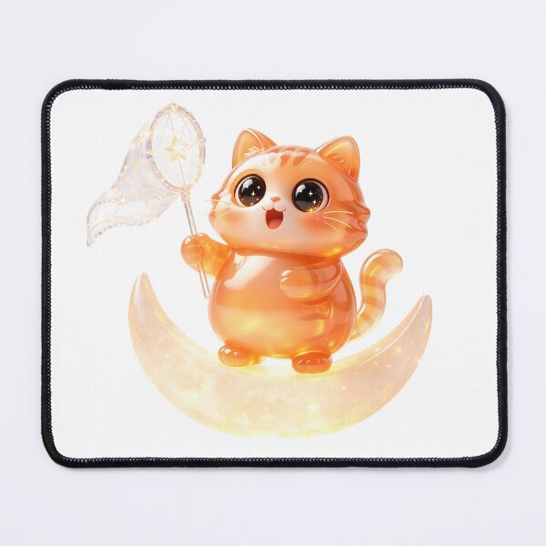 Item preview, Star Catcher - Cute Emerald Cat Collecting Falling Stars designed and sold by ABYSSLAB.