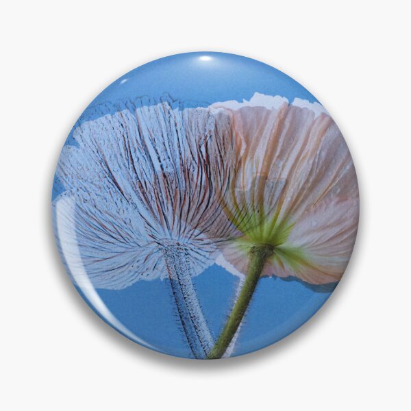 Item preview, Translucent Poppy Flowers on Blue Background designed and sold by LumiLabParis.