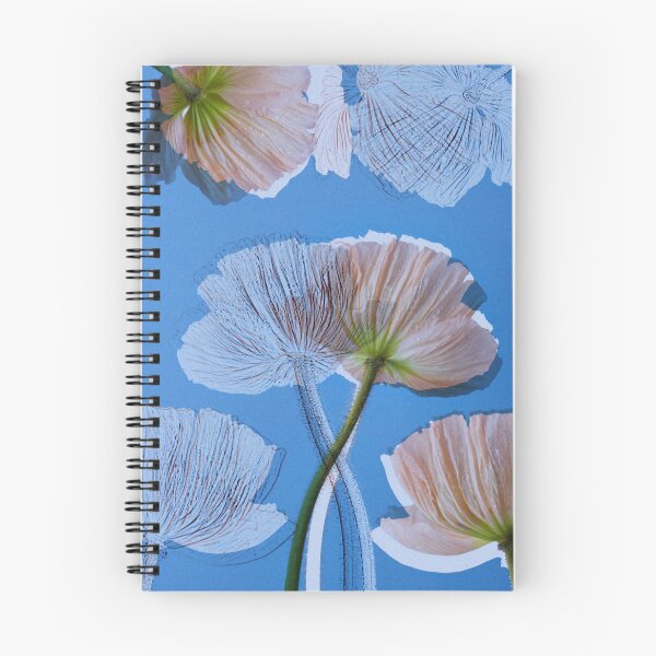 Item preview, Translucent Poppy Flowers on Blue Background designed and sold by LumiLabParis.