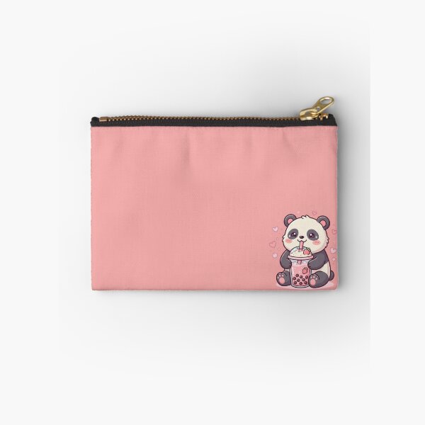 Item preview, Kawaii Panda Drinking Strawberry Bubble Tea designed and sold by KawaiiMoonStudio.