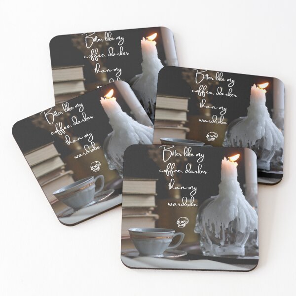 Item preview, Bitter Coffee and Books Dark Academia Quote designed and sold by WildWoodlandWitch.