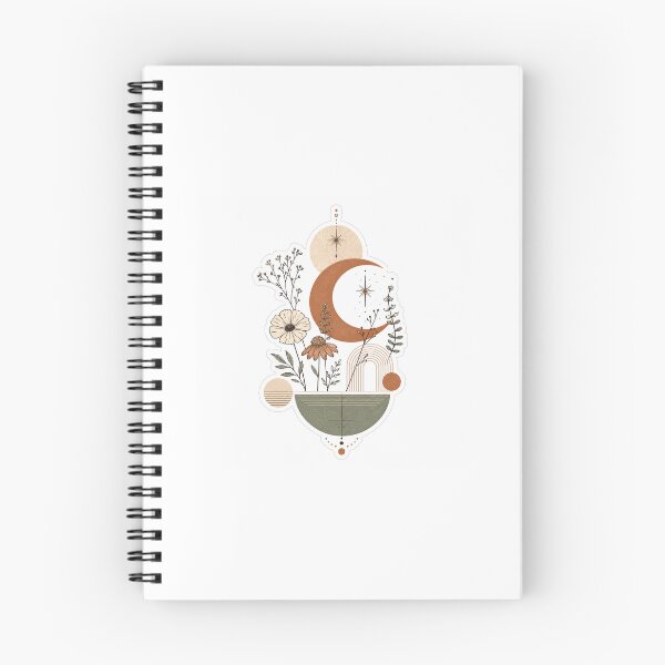 Item preview, Minimalist Boho Crescent Moon and Wildflowers Art designed and sold by Monesh-Studio.