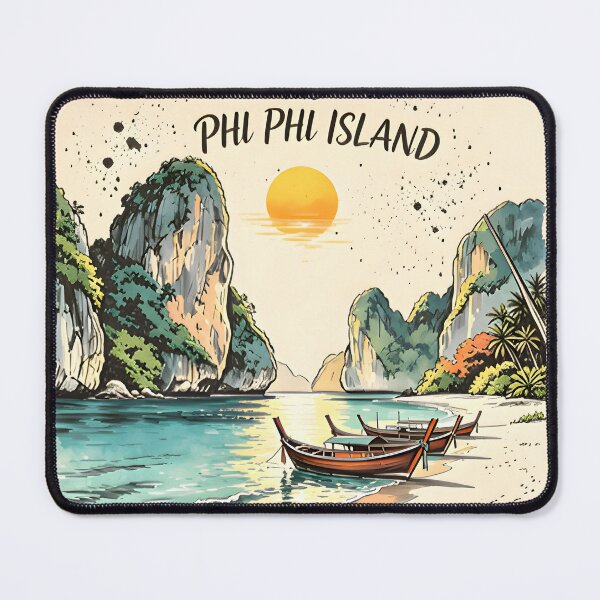 Item preview, Phi Phi Island Thailand Vintage Sunset Travel Art designed and sold by Spirit of Siam.