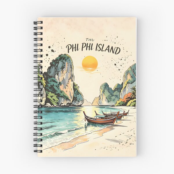 Item preview, Phi Phi Island Thailand Vintage Sunset Travel Art designed and sold by Spirit of Siam.
