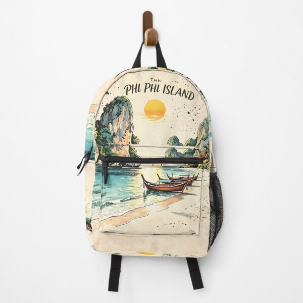 Item preview, Phi Phi Island Thailand Vintage Sunset Travel Art designed and sold by Spirit of Siam.