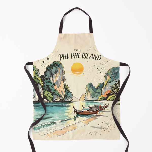 Item preview, Phi Phi Island Thailand Vintage Sunset Travel Art designed and sold by Spirit of Siam.