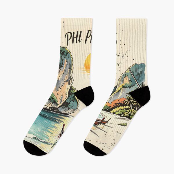 Item preview, Phi Phi Island Thailand Vintage Sunset Travel Art designed and sold by Spirit of Siam.