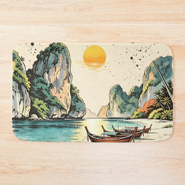Item preview, Phi Phi Island Thailand Vintage Sunset Travel Art designed and sold by Spirit of Siam.