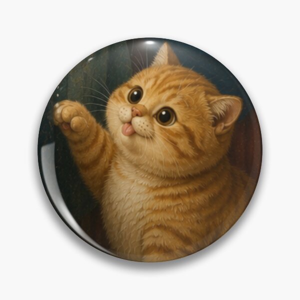 Item preview, Cute Chonky Orange Playful Cat The Milkmaid Painting Masterpiece Dreamscape designed and sold by Mindworx21.