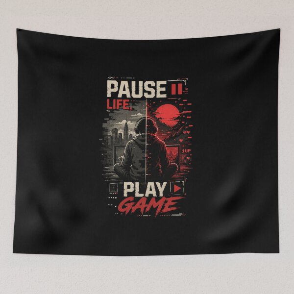 Item preview, Pause Life, Play Game T-Shirt – Cyberpunk Gamer Design, Glitch Style Gaming Tee, Retro Futuristic Gaming Shirt designed and sold by Artimax-Studio.